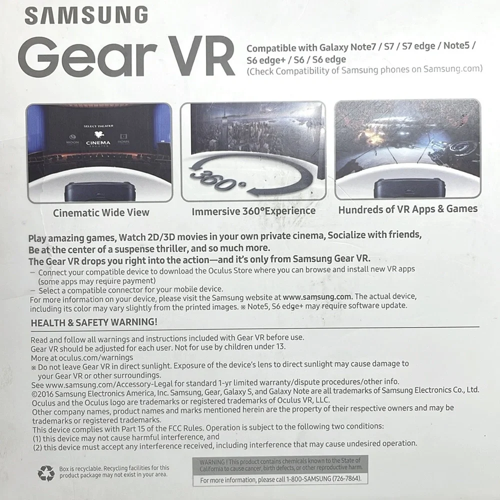 Samsung Black Smartphone VR Headset